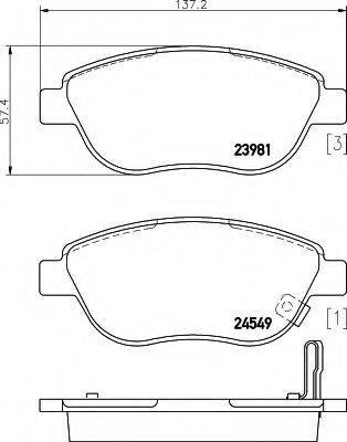 Imagine set placute frana,frana disc HELLA 8DB 355 013-371