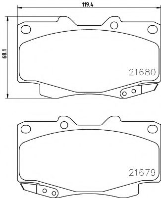 Imagine set placute frana,frana disc HELLA 8DB 355 013-481