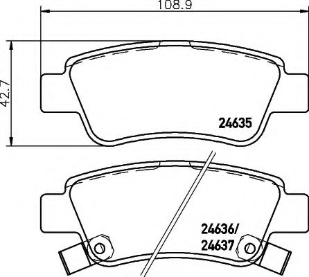 Imagine set placute frana,frana disc HELLA 8DB 355 013-591