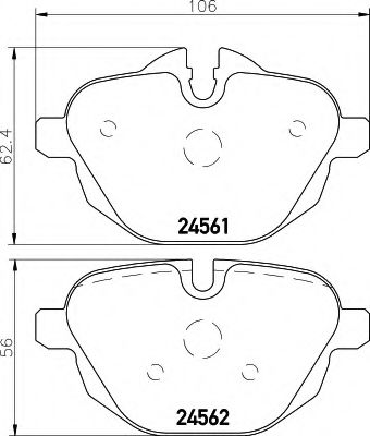 Imagine set placute frana,frana disc HELLA 8DB 355 013-921