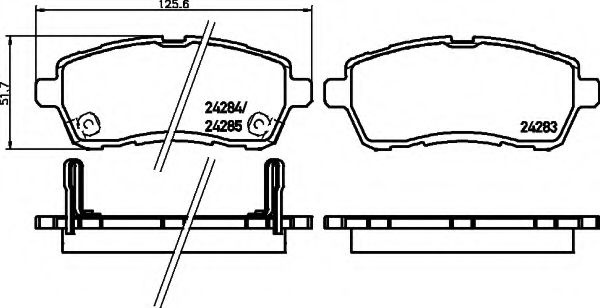 Imagine set placute frana,frana disc HELLA 8DB 355 014-001