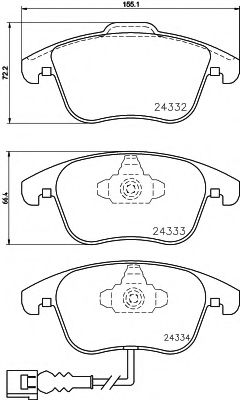 Imagine set placute frana,frana disc HELLA 8DB 355 014-031