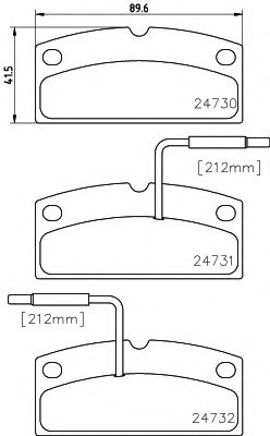 Imagine set placute frana,frana disc HELLA 8DB 355 014-171