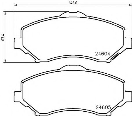 Imagine set placute frana,frana disc HELLA 8DB 355 014-231