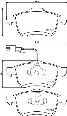 Imagine set placute frana,frana disc HELLA 8DB 355 014-241