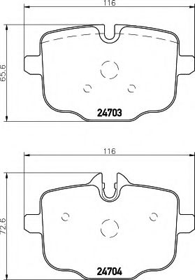 Imagine set placute frana,frana disc HELLA 8DB 355 014-361