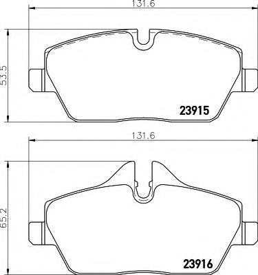 Imagine set placute frana,frana disc HELLA 8DB 355 014-431