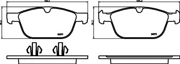 Imagine set placute frana,frana disc HELLA 8DB 355 014-541