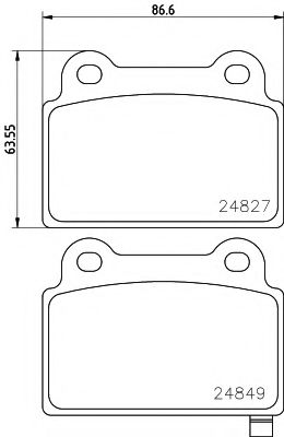 Imagine set placute frana,frana disc HELLA 8DB 355 014-701