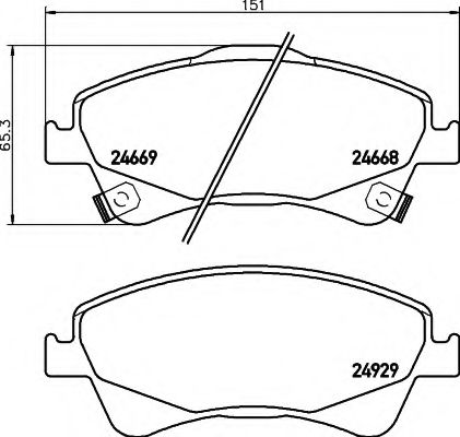 Imagine set placute frana,frana disc HELLA 8DB 355 014-881