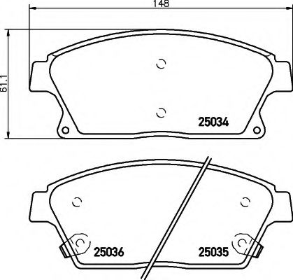 Imagine set placute frana,frana disc HELLA 8DB 355 015-241