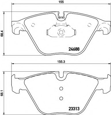 Imagine set placute frana,frana disc HELLA 8DB 355 015-261