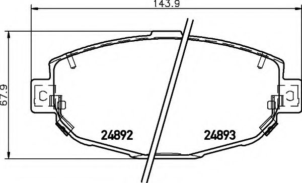 Imagine set placute frana,frana disc HELLA 8DB 355 015-341