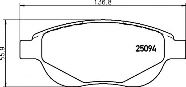 Imagine set placute frana,frana disc HELLA 8DB 355 015-381