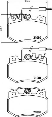 Imagine set placute frana,frana disc HELLA 8DB 355 015-591