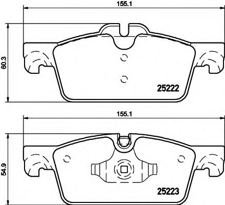 Imagine set placute frana,frana disc HELLA 8DB 355 015-711