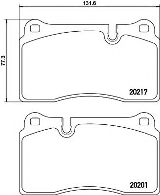 Imagine set placute frana,frana disc HELLA 8DB 355 015-891