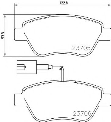 Imagine set placute frana,frana disc HELLA 8DB 355 016-071