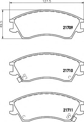 Imagine set placute frana,frana disc HELLA 8DB 355 016-581