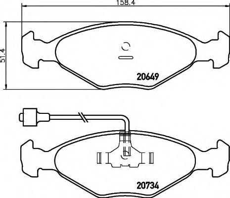 Imagine set placute frana,frana disc HELLA 8DB 355 017-411