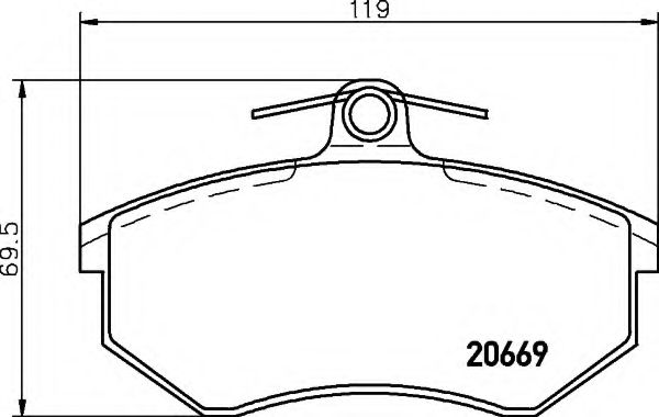 Imagine set placute frana,frana disc HELLA 8DB 355 017-641