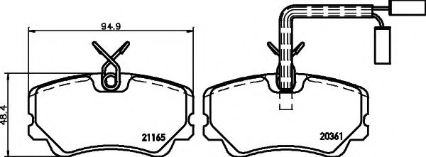 Imagine set placute frana,frana disc HELLA 8DB 355 017-791