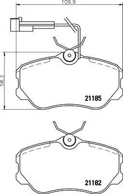 Imagine set placute frana,frana disc HELLA 8DB 355 017-831