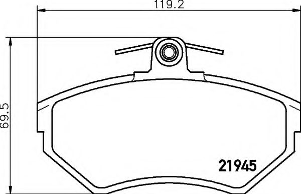 Imagine set placute frana,frana disc HELLA 8DB 355 018-241