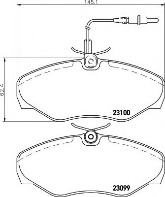 Imagine set placute frana,frana disc HELLA 8DB 355 018-501