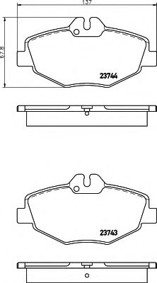 Imagine set placute frana,frana disc HELLA 8DB 355 018-731