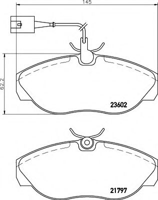 Imagine set placute frana,frana disc HELLA 8DB 355 018-891