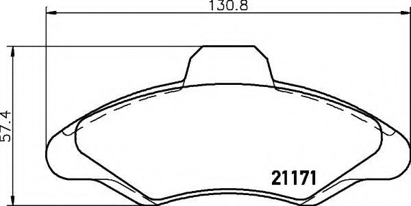 Imagine set placute frana,frana disc HELLA 8DB 355 019-041