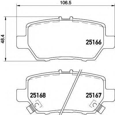 Imagine set placute frana,frana disc HELLA 8DB 355 019-561