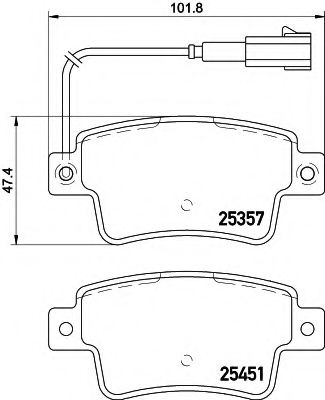 Imagine set placute frana,frana disc HELLA 8DB 355 019-801