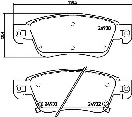 Imagine set placute frana,frana disc HELLA 8DB 355 020-061