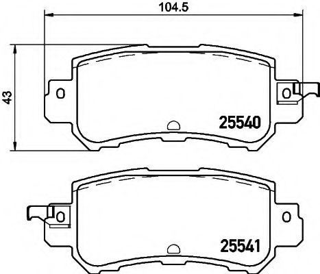 Imagine set placute frana,frana disc HELLA 8DB 355 020-151