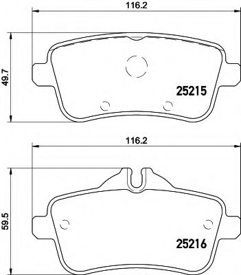 Imagine set placute frana,frana disc HELLA 8DB 355 020-161