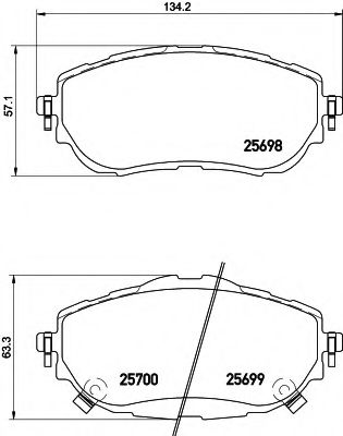 Imagine set placute frana,frana disc HELLA 8DB 355 020-281