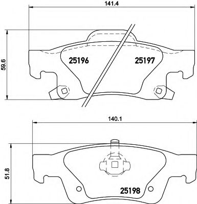 Imagine set placute frana,frana disc HELLA 8DB 355 020-351