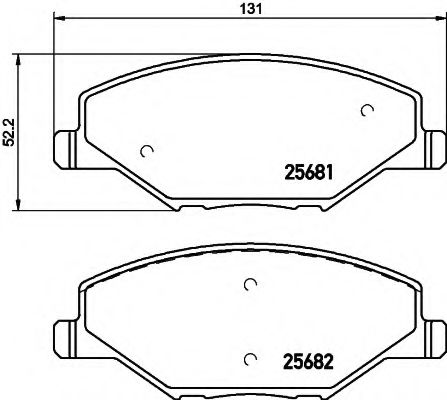 Imagine set placute frana,frana disc HELLA 8DB 355 020-521