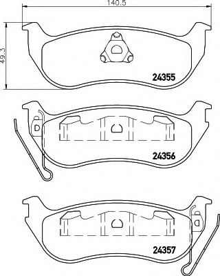 Imagine set placute frana,frana disc HELLA 8DB 355 020-631