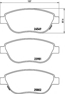 Imagine set placute frana,frana disc HELLA 8DB 355 020-881