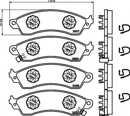 Imagine set placute frana,frana disc HELLA 8DB 355 021-031