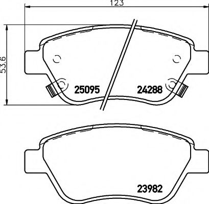 Imagine set placute frana,frana disc HELLA 8DB 355 021-131