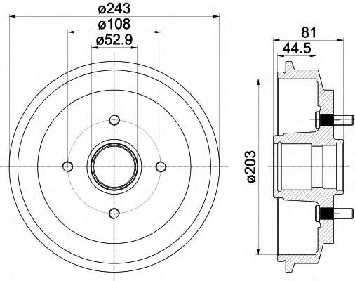 Imagine Tambur frana HELLA 8DT 355 300-601