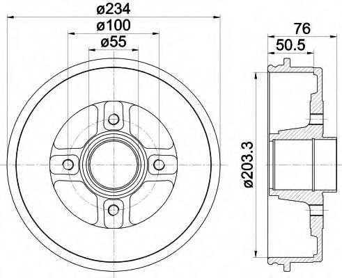 Imagine Tambur frana HELLA 8DT 355 300-641