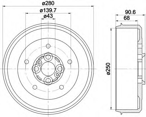 Imagine Tambur frana HELLA 8DT 355 300-881