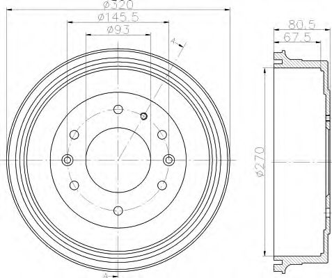 Imagine Tambur frana HELLA 8DT 355 301-051