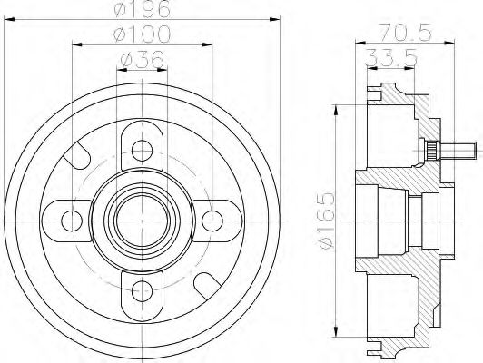 Imagine Tambur frana HELLA 8DT 355 301-081