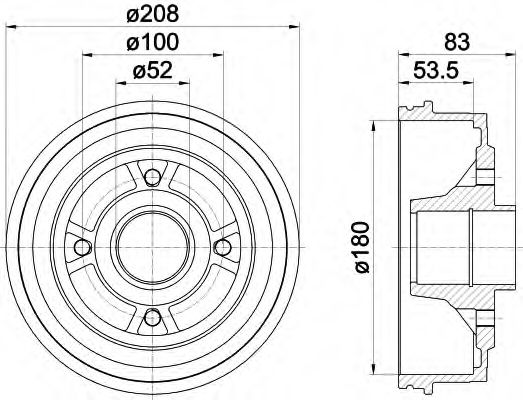 Imagine Tambur frana HELLA 8DT 355 301-261